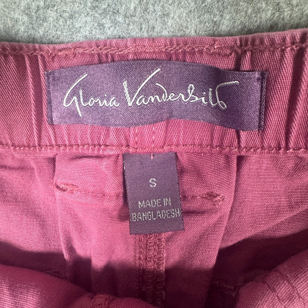 Gloria Vanderbilt Womens Berry Utility Shorts Stretch Cotton Cuffed Size S NEW - Picture 5 of 8